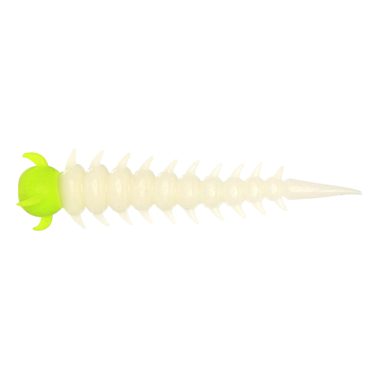 Westin Greedy Worm Gummiagn - Garlic/Cheese - White/Chartreuse