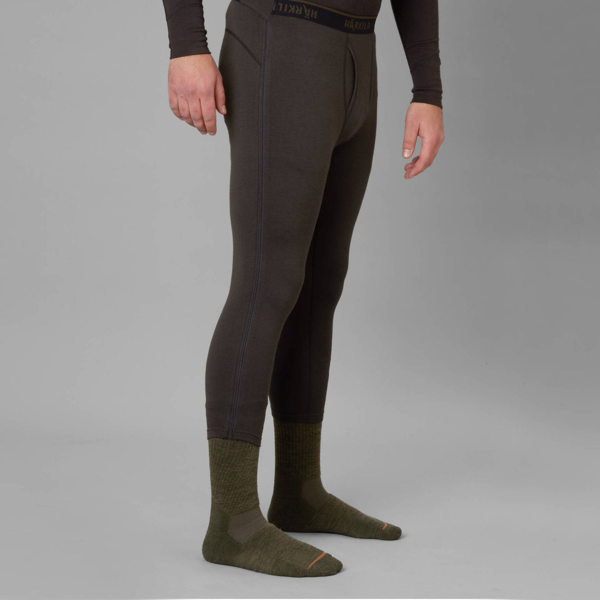 Härkila Base All Season side zip long johns - Herre undertøj - Shadow brown