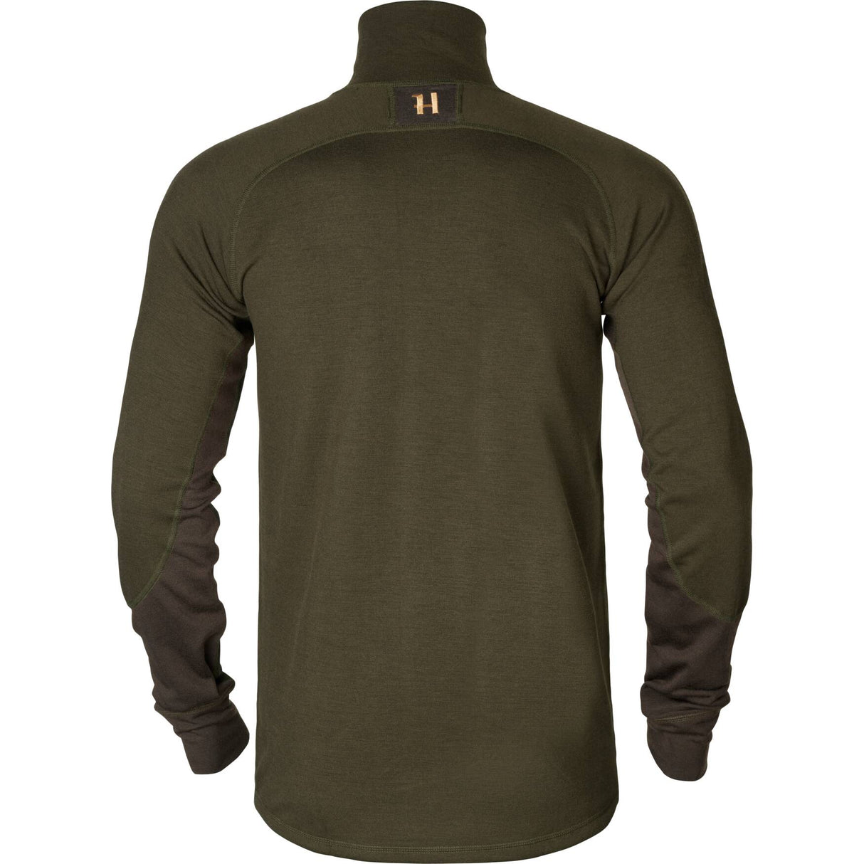 Härkila Base Warm zip neck - Herre undertrøje - Willow green/Shadow brown