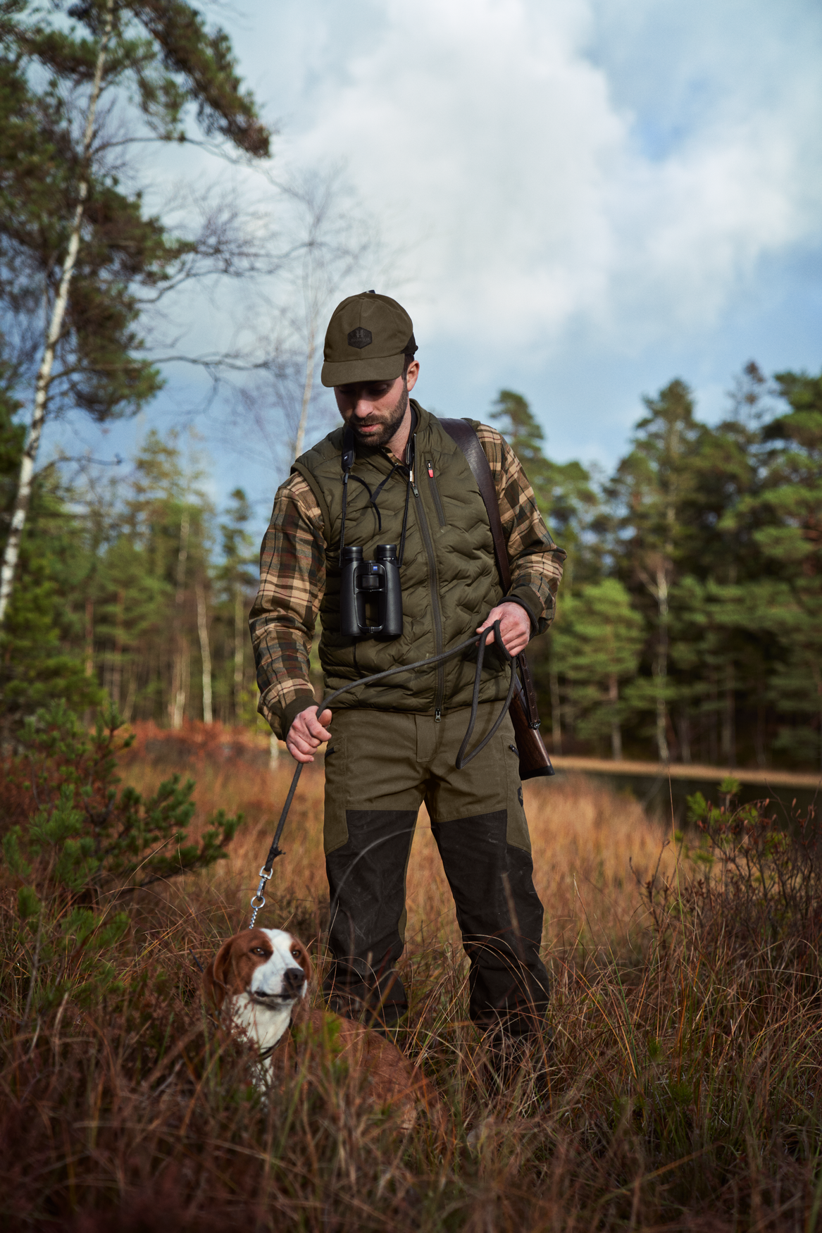 Härkila Driven Hunt HWS læder bukser - Herre - Willow green/Shadow brown