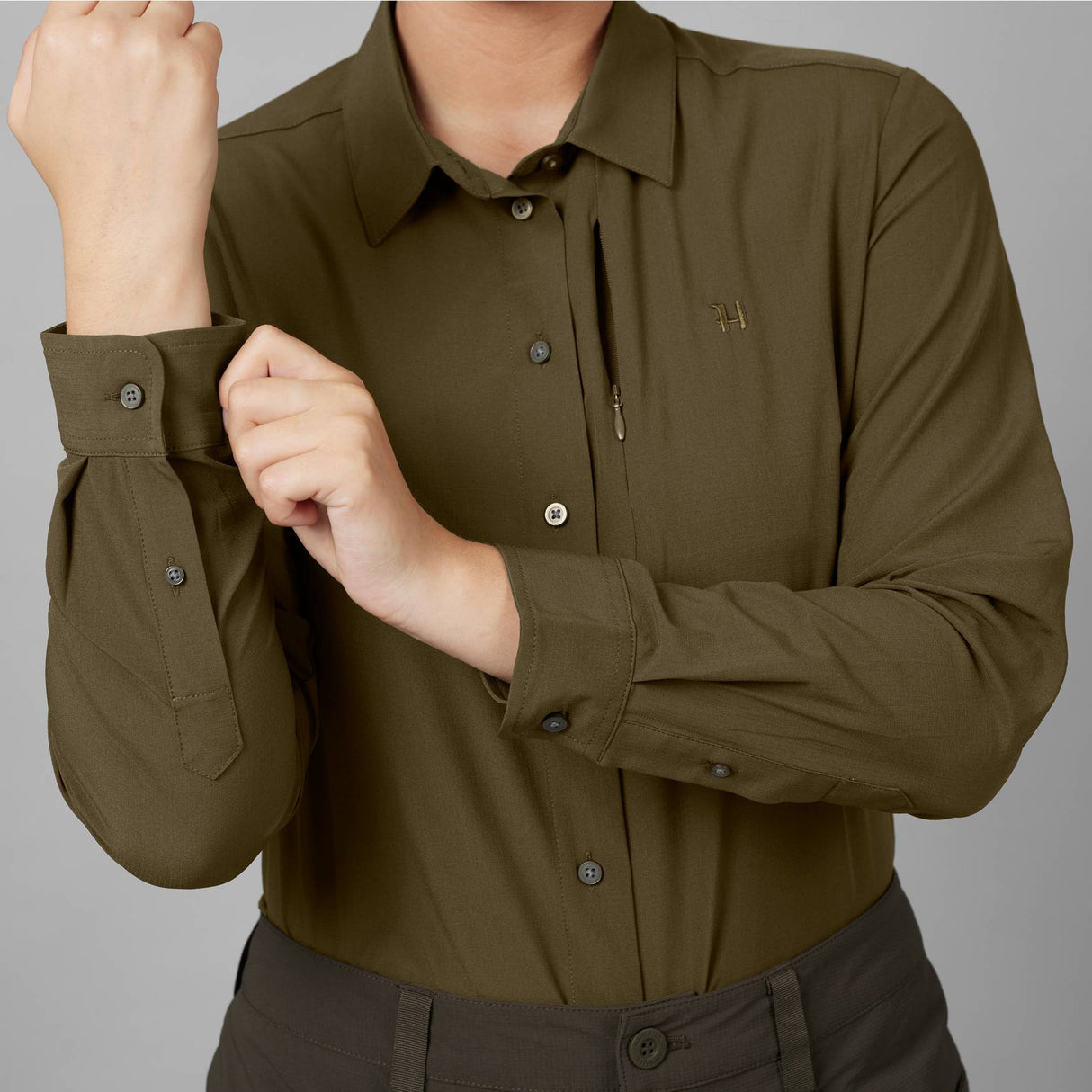 Härkila Trail L/S Lady skjorte - Dame - Willow green