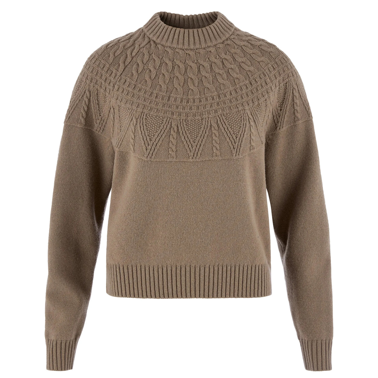 Fjällräven Övik Solid Jacquard Strik - Dame - Suede Brown