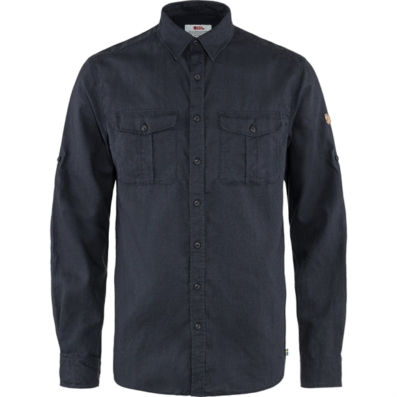 Fjällräven Övik Travel Shirt LS M - Herreskjorte - Dark Navy