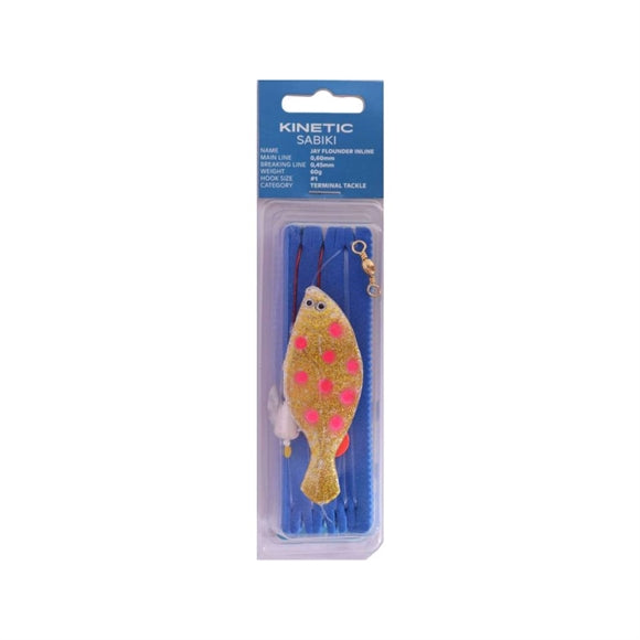 Kinetic Sabiki Jay Flounder Inline - Glow/Pink Dots