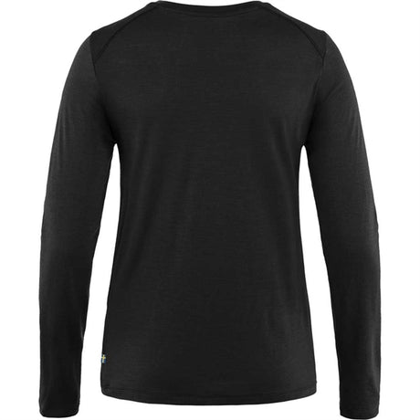 Fjällräven Abisko Wool LS W Top - Dame - Sort