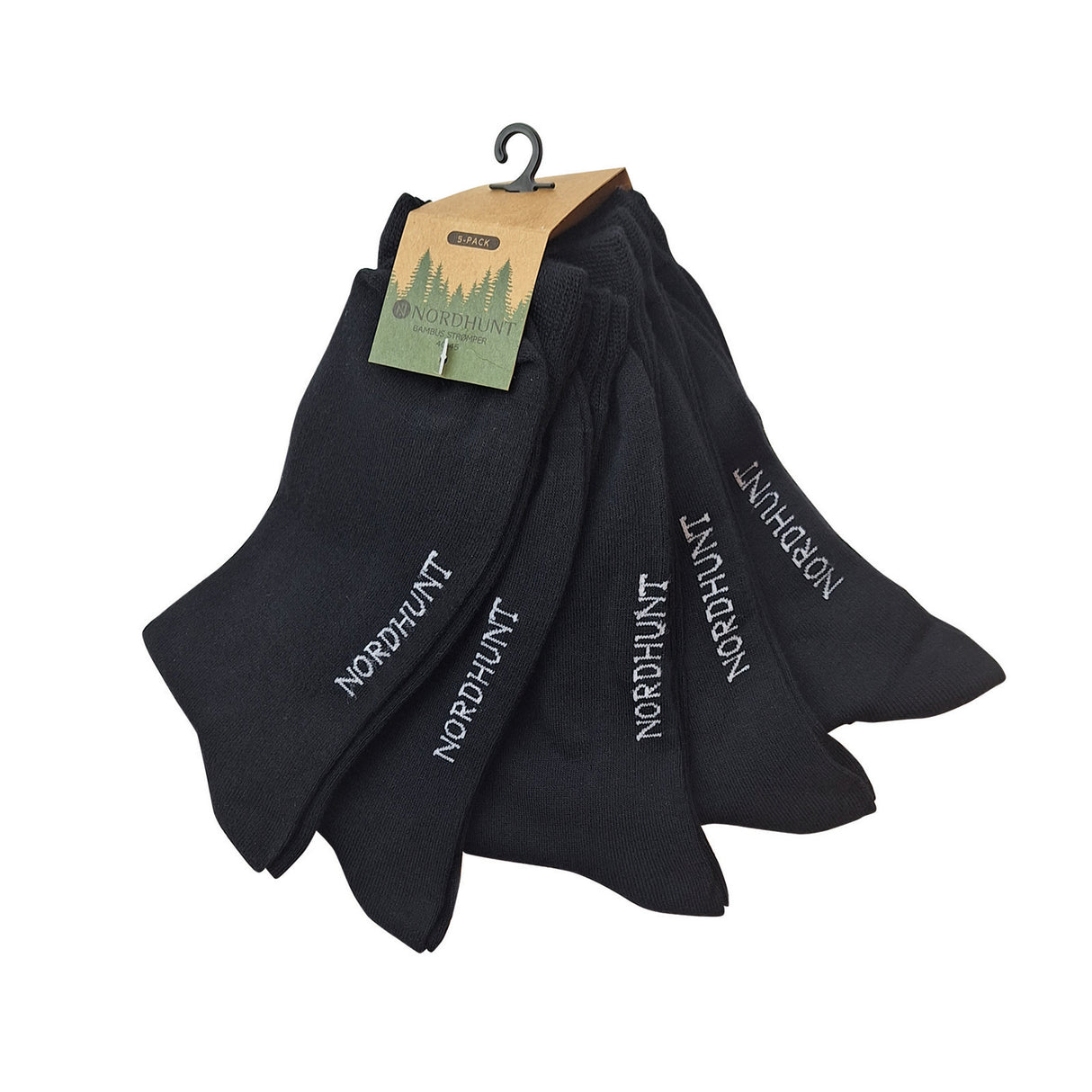 Nordhunt 5-pak Bambusstrømper - Sort