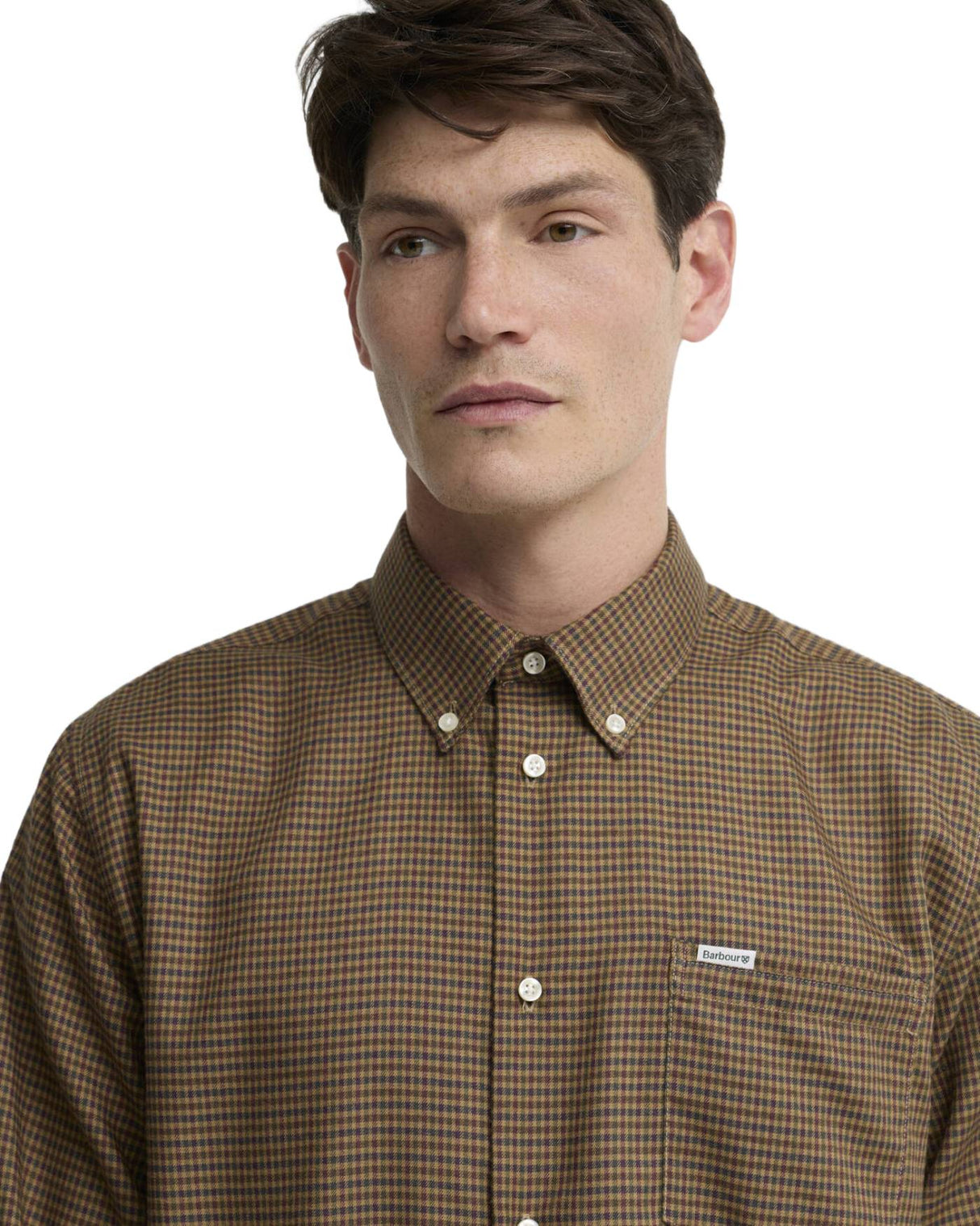 Barbour Barnard Thermo Weave Regular Fit Checked Shirt - Olive