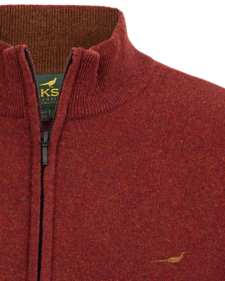 Laksen Brompton Zip Neck Strik - Herre - Rusty