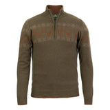 Laksen Deer Jacquard Strik - Herre - Olive