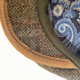 Fiebig Virgin Wool Flatcap - Herringbone/Fine check - Olive