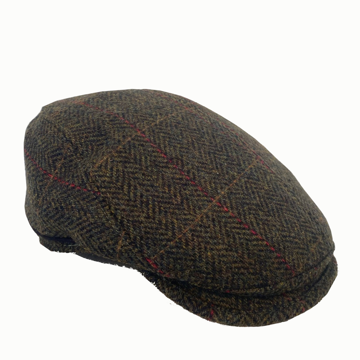 Fiebig Shetland Flatcap - Herringbone/Check - Olive