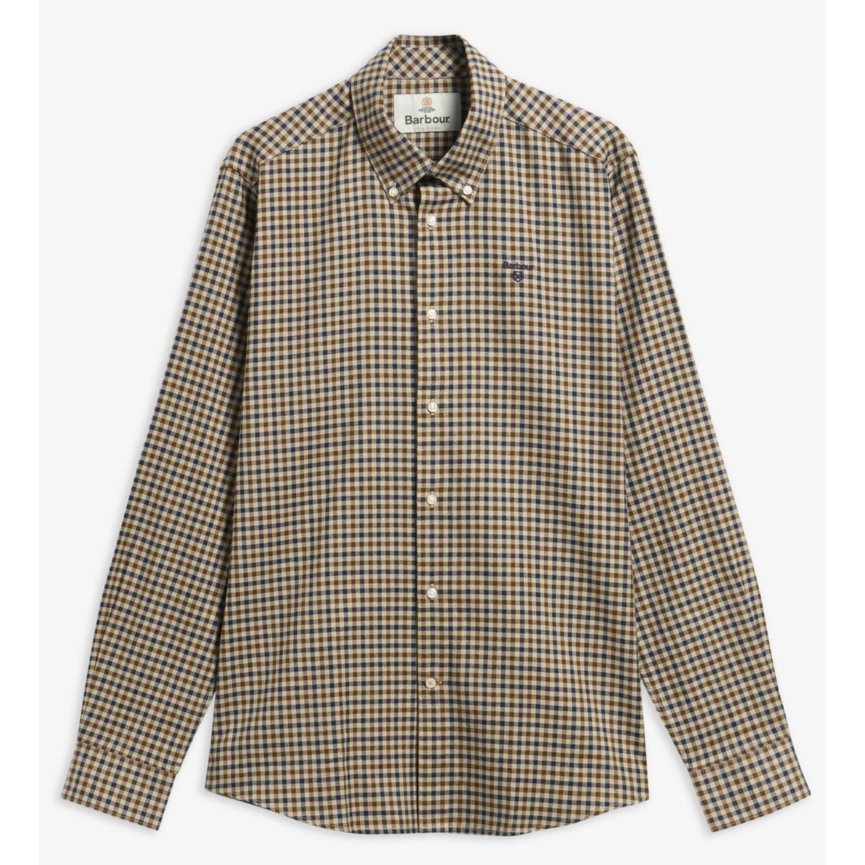 Barbour Finkle Tailored Gingham Skjorte - Herre - Dark Sand