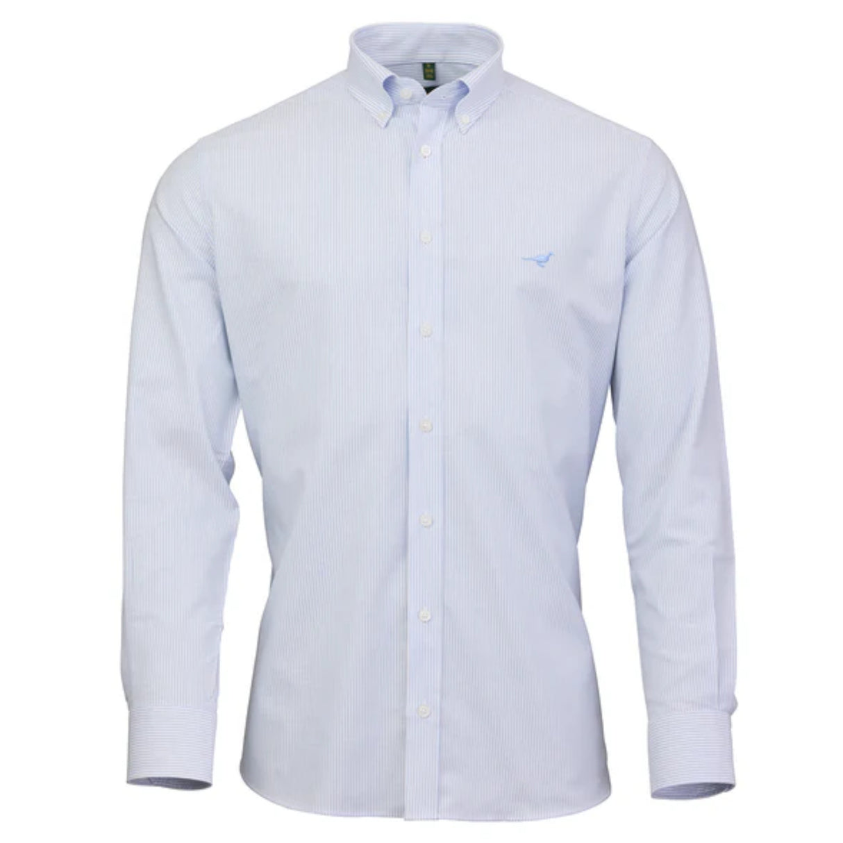 Laksen Pin Oxford Stretch Skjorte - Herre - Light Blue Stripes