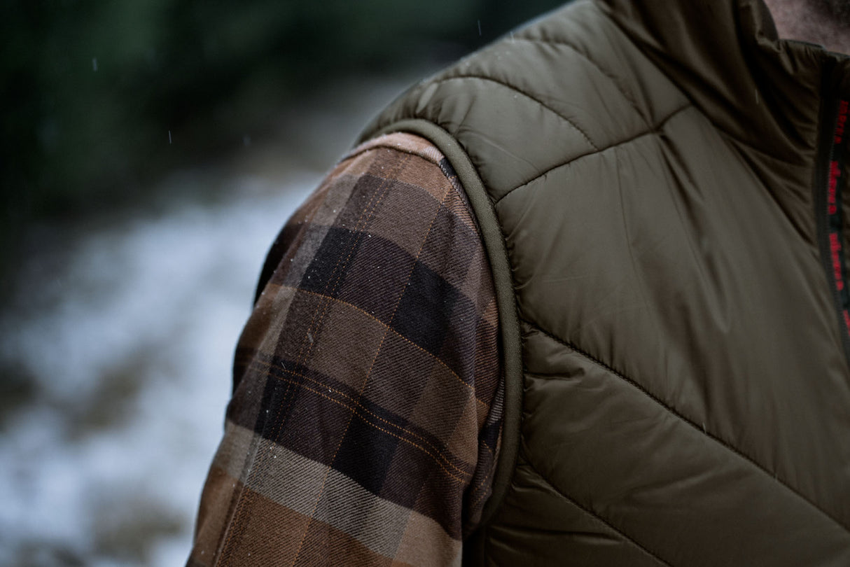 Härkila Heat Insulated Vest - Herre - Willow Green/Shadow Brown