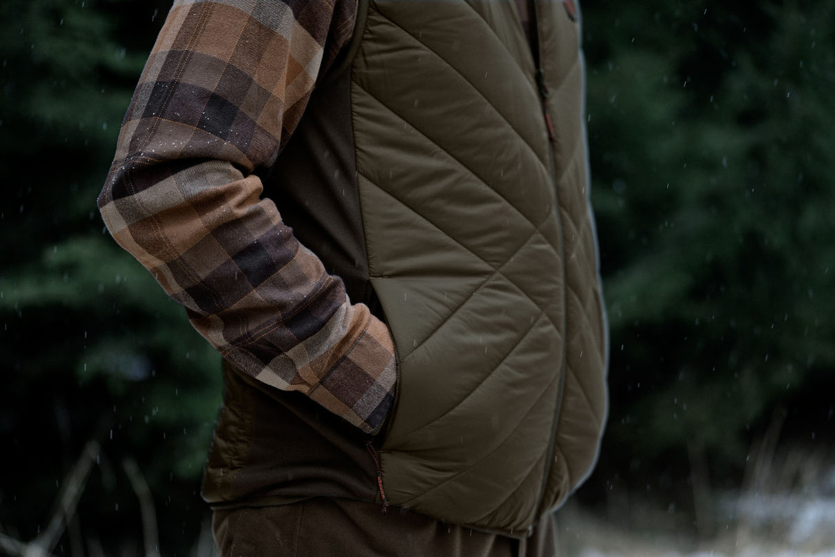 Härkila Heat Insulated Vest - Herre - Willow Green/Shadow Brown