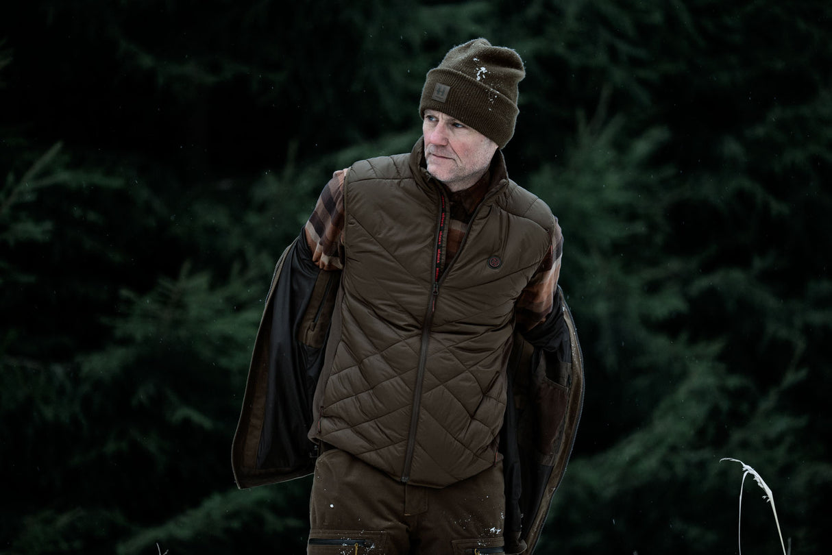 Härkila Heat Insulated Vest - Herre - Willow Green/Shadow Brown