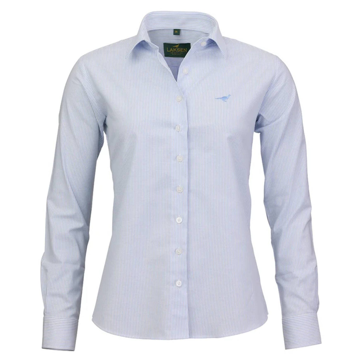 Laksen Lady Pin Oxford Stretch Skjorte - Dame - Light Blue
