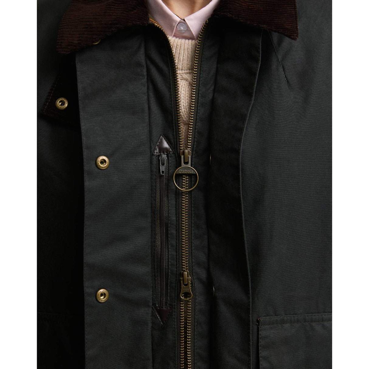 Barbour Modern Border Wax Jakke - Dame - Sage