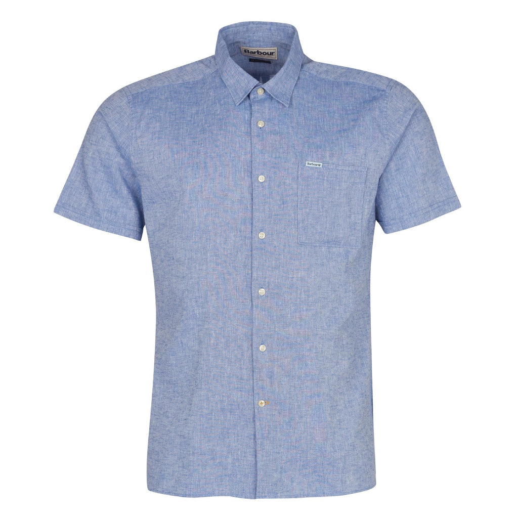 Barbour Nelson S/S Summer Shirt- Herreskjorte - Blå