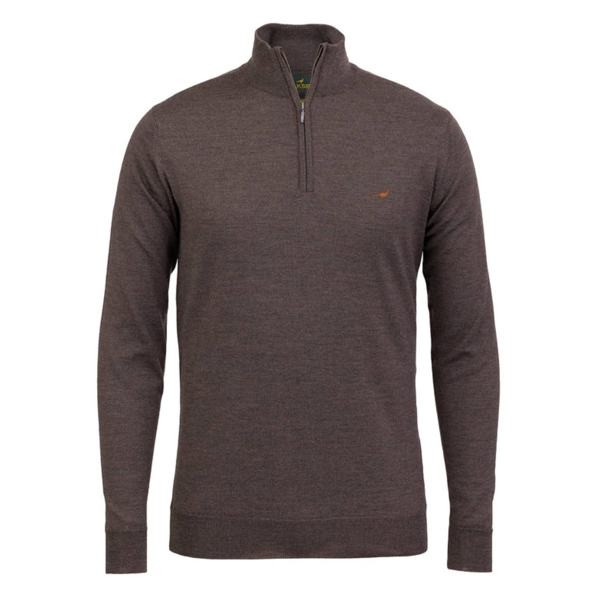 Laksen Norfolk Zip-neck Strik - Herre - Chocolate