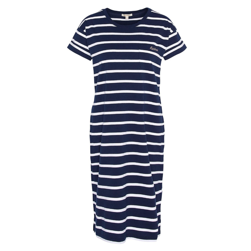 Barbour Otterburn Midi Kjole - Dame - Navy/White