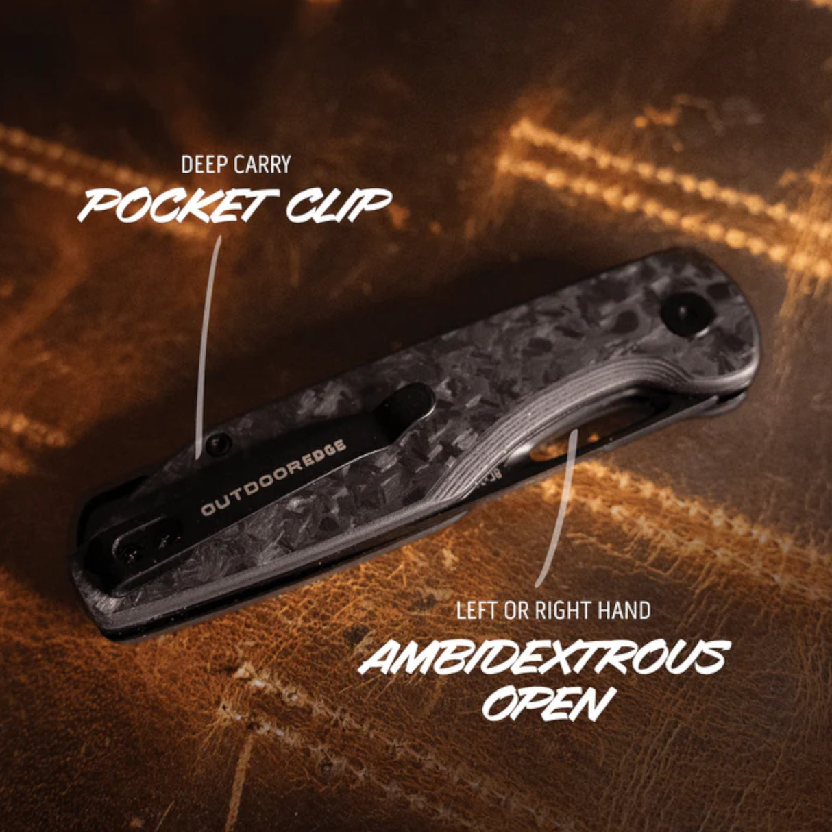 Outdoor Edge Kaytan Foldekniv - Solid Carbon