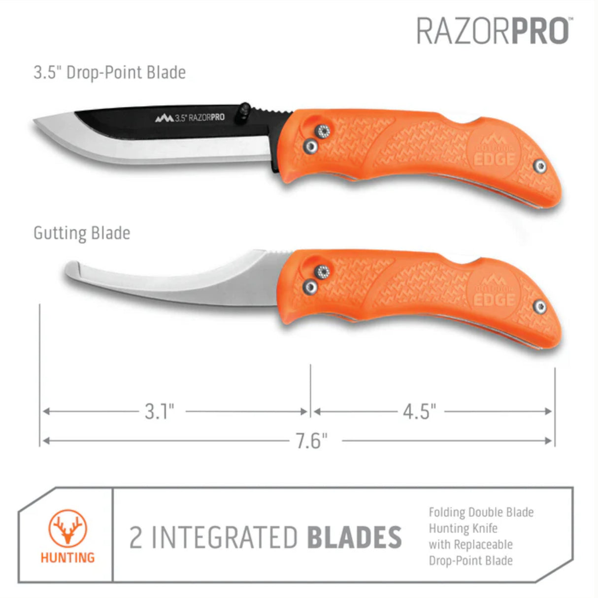 Outdoor Edge Razor Pro G Foldekniv - Orange