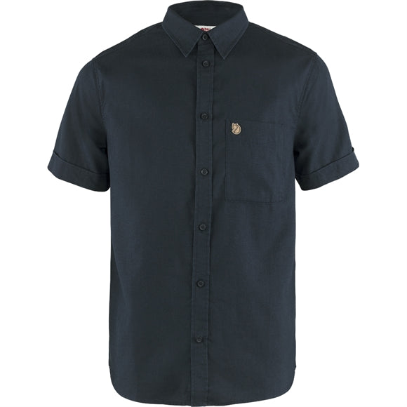 Fjällräven Övik Travel Shirt SS M - Herreskjorte - Dark Navy