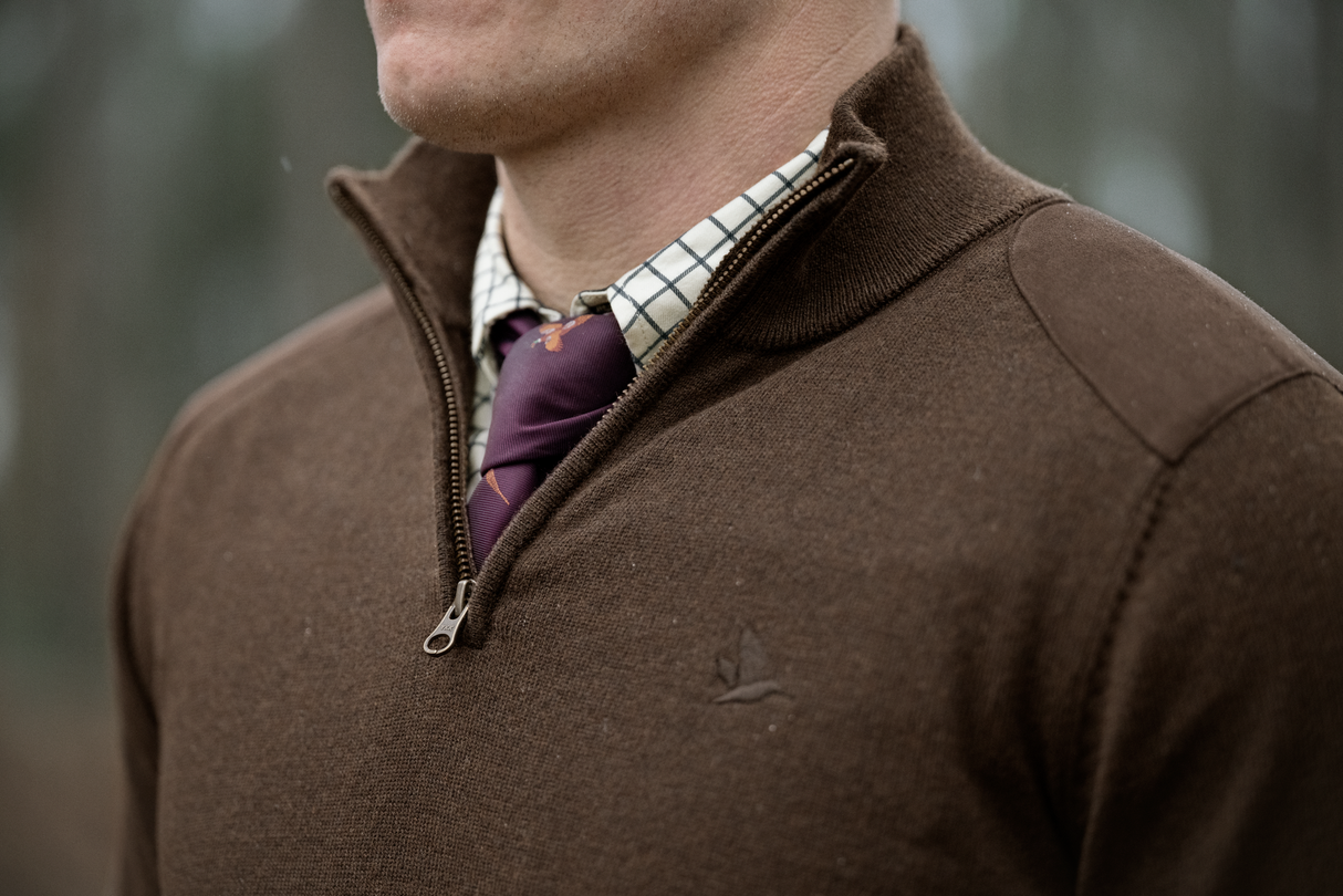 Seeland Pine Half Zip Sweater - Herre - Dark Brown