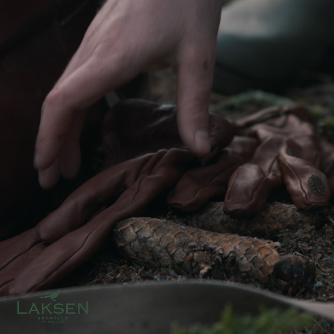 Laksen Sutton Lambskin & Cashmere Skydehandsker - Cognac