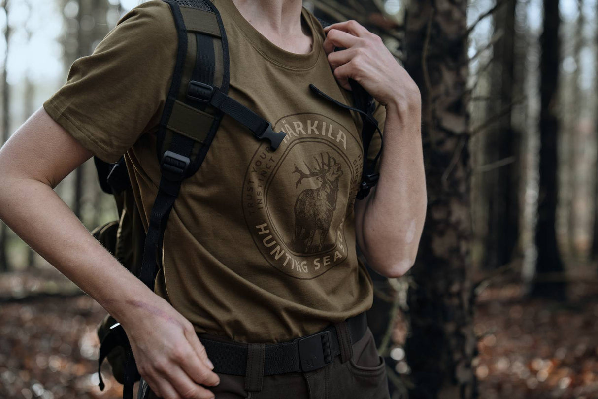 Härkila Stag Badge S/S T-Shirt - Dame - Beech