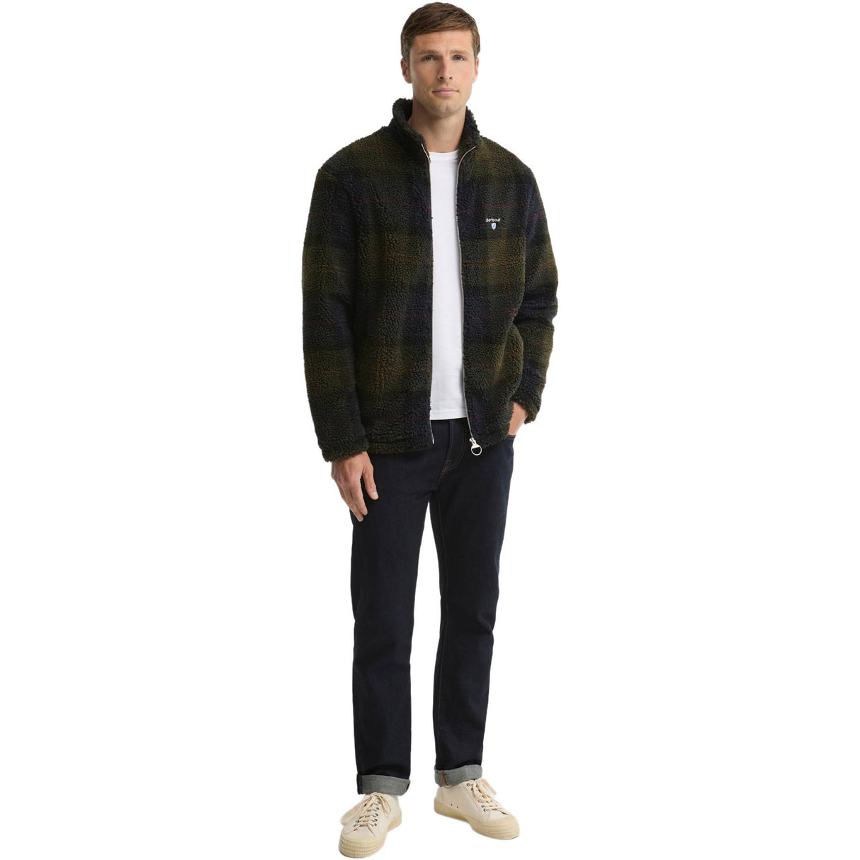 Barbour Tartan Sherpa Fleece - Herre - Shadow Classic Tartan