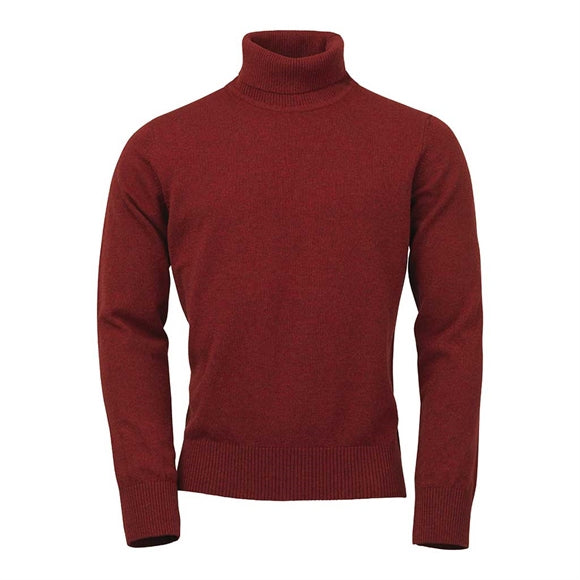 Laksen Trool Roll Neck Strik - Herre - Old Red