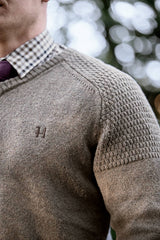Härkila Vincent Merino V-Neck Pullover Herre - Dark Sand