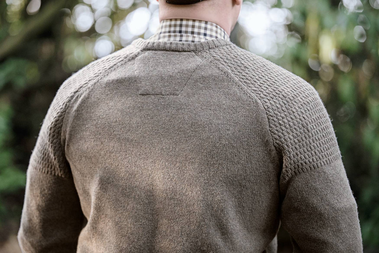 Härkila Vincent Merino V-Neck Pullover Herre - Dark Sand