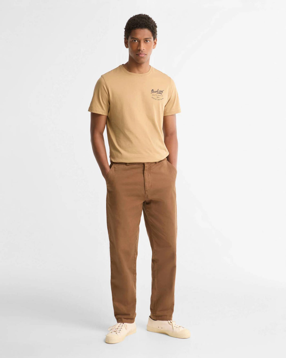 Barbour Washed Stretch Tailored Buks - Herre - Dark Sand