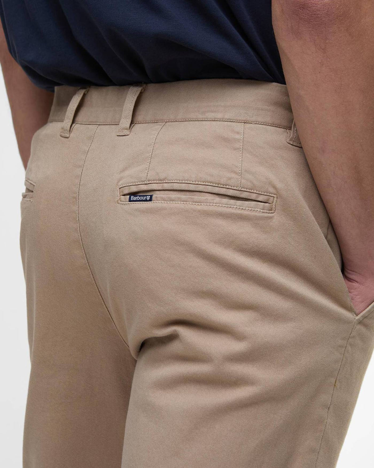 Barbour Washed Stretch Twill Tailored Buks - Herre - Washed Stone
